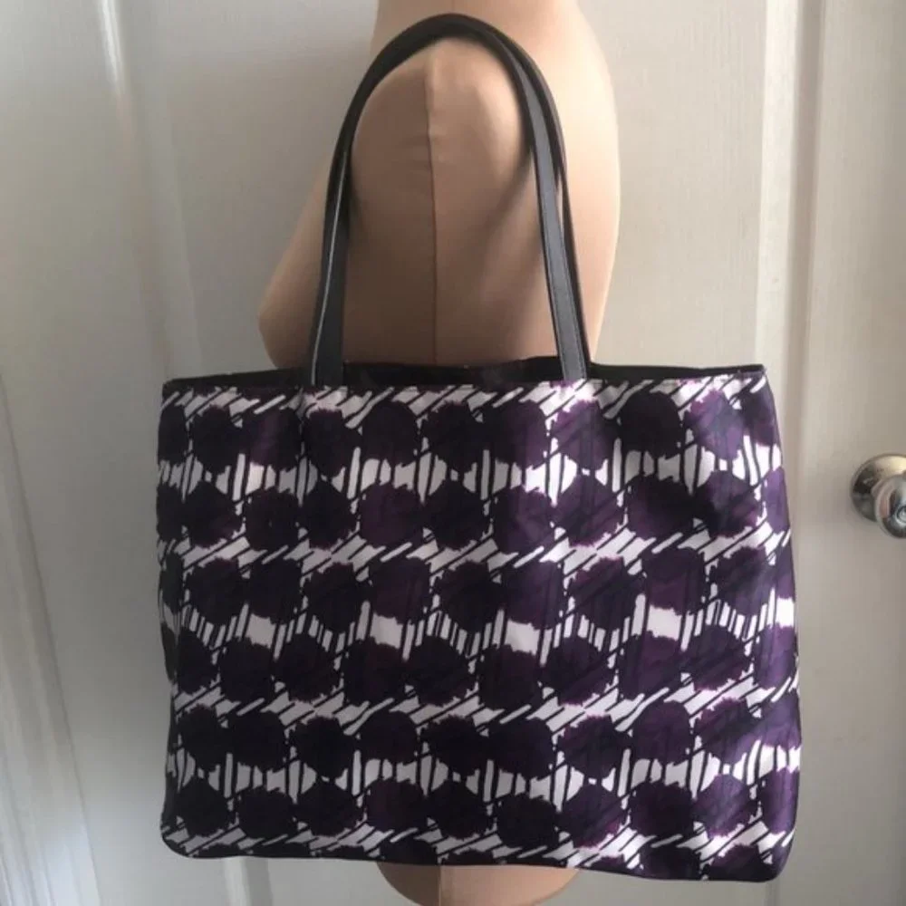 Henri Bendel IZAK  Shopper Tote Purple Reversible Handbag